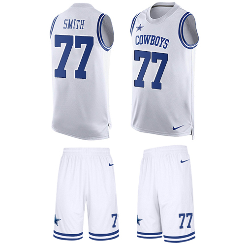 Nike Cowboys #77 Tyron Smith White Men's Stitched NFL Limited Tank Top Suit Jersey - Click Image to Close